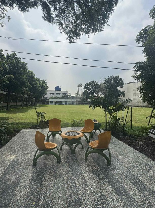 Outdoor flooring with chairs